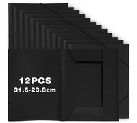 TOATELU Carpeta A4 con goma elástica: 12 carpetas de presentación A4 de plástico PP con cierre de esquina, carpeta para documentos, carpeta de presentación, carpeta A4 para archivador, escuela,