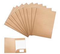 TOATELU - Carpeta de papel de estraza para documentos (10 unidades, tamaño A4, con bolsillo)