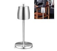 TOATELU Cenicero de Pie Ajustable: Altura Extensible 34-68 cm, Soporte Grande para Cenicero de Acero Inoxidable con Tapa y Base Antideslizante, Cenicero de Pie para Exteriores e Interiores