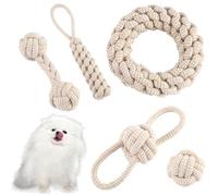 TOATELU Cuerda de Juguete para Perros, 5 Piezas Juguetes para Perros para Masticar con Bola de Nudo, Juguete Interactivo para Perros, para Perros Grandes, Perros medianos, Perros pequeños