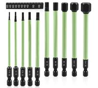 TOATELU Juego de 10 puntas hexagonales para destornillador de impacto S2, 100 mm, con cabezal magnético fuerte, para destornillador de batería 1,5/2/2,5/3/4/5/6/8/10/12 hexagonal