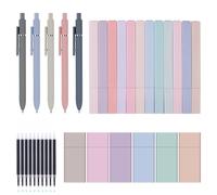 TOATELU Juego de 33 marcadores pastel: 12 rotuladores estéticos, 5 bolígrafos de gel con tinta negra con 10 recargas incluidas y 6 cintas correctoras para artículos escolares para cuaderno, biblia