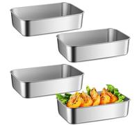 TOATELU Juego de 4 Molde Pan Molde para Pan 4 * 201 Moldes para Hornear pan Antiadherentes, de Acero al Carbono, Fácil De Desmoldar, Buen, Juego de Moldes para Pan para Hornear Pasteles