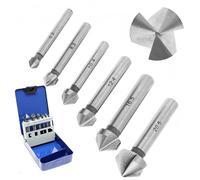 TOATELU Juego de Avellanador y Brocas para Metal: 6 Piezas HSS Satz Ø 6,3-20,5mm, 90°, Cónico para Madera, Metal y Plástico en Práctica Caja de Almacenamiento