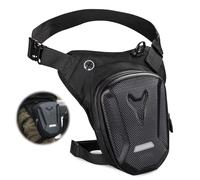 TOATELU Riñonera para moto para hombre y mujer: riñonera 2 en 1, impermeable, bolsillo para la pierna de la moto, con cinturón de cadera ajustable para motociclismo, equitación, senderismo