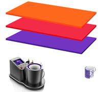 TOATELU Silicona Sublimacion Taza: 3pzs Empaquetado de Vasos de Sublimación en 3 Grosores, Silicona Sublimacion Tazas para SublimAción, Vaso Flaco Esmaltado, Botella de Niños (Púrpura Rojo Naranja)