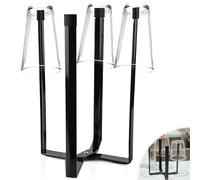 TOATELU Tower Secador de Botellas, Soporte Multiusos de Hierro, Soporte Plegable para Botellas, Escurreplatos de cocina, Soporte multiusos para la cocina, para botellas y tazas (negro grande)