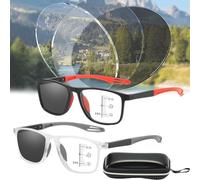 ToatlHeal Gafas de presbicia bifocales progresivas fotocromáticas Inteligentes Deportivas, Gafas de Lectura con cromoscopio Inteligente (+1.50,Transparent+Orange)