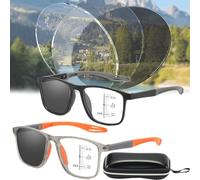 ToatlHeal Gafas de presbicia bifocales progresivas fotocromáticas Inteligentes Deportivas, Gafas de Lectura con cromoscopio Inteligente (+3.50,Orange+Black)