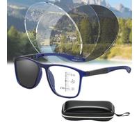 ToatlHeal Gafas de presbicia bifocales progresivas fotocromáticas Inteligentes Deportivas, Gafas de Lectura con cromoscopio Inteligente (+1.00,Blue)