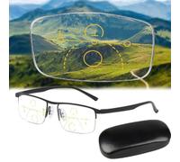 ToatlHeal Outfany Intellireaders, Titanium Progressive Far and Near Dual-Use Reading Glasses, Gafas de Lectura de Titanio de Doble Uso lejano y cercano ('+2.50,Black)
