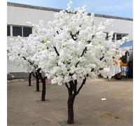 ToayNia Cerezo Artificial Blanco en Flor, Cerezo Artificial Blanco Hecho a Mano, con Base para jardín, Fiesta, Boda, Impresionante decoración del hogar 2x2m