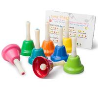 Tobar - 8 Campanas con Mango, niños, Colores del Arco Iris (4 Incluye Las partituras Musicales de Canciones de Cuna)