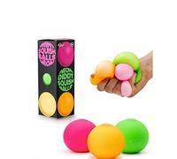 Tobar Juguetes para inquietos táctiles Neon Diddy Squish Ball (paquete de 3) diseños y colores surtidos 39999