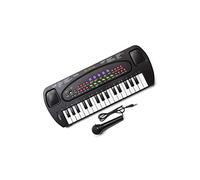 Tobar Set de teclado electrónico y micrófono para karaoke, negro
