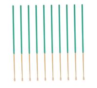 TOBBOMEY 10 Piezas Palitos para Limpiar Cera de Oído con Mango de Bambú Antideslizante Herramientas para Eliminar Cera y Masajear Canal Auditivo Uso Diario y Viaje