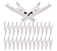 TOBBOMEY 100 Pinzas de Cocodrilo Metálicas Pequeñas, Mini Abrazaderas de Clips Electroplateadas, Paquete de 100 Unidades para Pruebas Eléctricas y Manualidades, Clips Versátiles para Uso