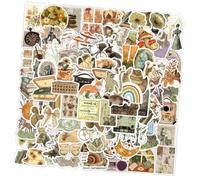 TOBBOMEY 110 Unidades Pegatinas Autoadhesivas Vintage para Laptop Maletas y Botellas Calcomanías Impermeables de Graffiti Coloridas y Resistentes para Scrapbooking Diario Bicicleta y