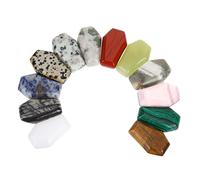 TOBBOMEY 12piezas Kit De Piedras De Cristal Para Manualidades Colgantes De Cristal Forma De Ataúd Para Fabricación De y Curativa Materiales De Aleatorios