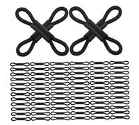 TOBBOMEY 150 Piezas Tapa del pie de Pollo Aparatos ortopédicos de Pollo Splay Leg cojear Etiquetas de Pierna de Pollito Banda elástica Negro