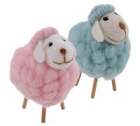 TOBBOMEY 2 Adornos De Fieltro De Lana, Adornos De Ovejas De Dibujos Animados, Pequeñas Ovejas Decorativas, Estatuas De Ovejas Pequeñas, Figuras De Ovejas De Fieltro, Decoraciones De