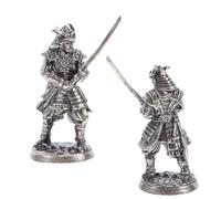 TOBBOMEY 2 figuras japonesas de samurai en miniatura, estatua de guerrero samurái para bonsái, decoración japonesa para casa y escritorio, escultura asiática histórica para habitaciones y oficinas