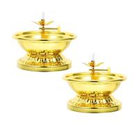 TOBBOMEY 2 Lámparas De Aceite para Uso Interior Decoración De Lámparas De Aceite para Interior Ofrendas Budistas para Altar Velas Retro para Meditación