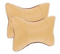 TOBBOMEY 2 Piezas Almohadas Cervicales para Coche Beige Cuello Protección Cuello Soporte Cojín Reposacabezas para Viaje Cuatro Estaciones