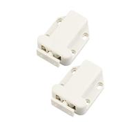 TOBBOMEY 2 Piezas Autobloqueo para Puertas Cierre Empuje para Muebles Armarios y Gabinetes Plástico Blanco Resistente Fácil Instalación sin Tirador Mecanismo de Resorte Integrado
