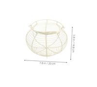 TOBBOMEY 2 Piezas Cestas de Alambre con Asa para Recolección de Huevos Cesta Redonda Rústica para Cocina y Refrigerador Almacenamiento Versátil Blanca
