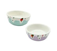 TOBBOMEY 2 Piezas Cuencos de para Alimentos de Mascotas Pequeñas de Colores Azul y Morado Resistente y Compacto para Hámsteres Chinchillas y Roedores Comederos Duraderos y Versátiles para