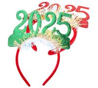 TOBBOMEY 2 Piezas Diadema de Año Brillantes Verde y Rojo para Adultos Accesorios Livianos para Fiesta y Celebración de Fin de Año