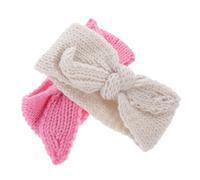 TOBBOMEY 2 piezas Diademas para Niña Niña con Lazo Colores Rosa y Beige Accesorios para Cumpleaños y Fiestas Banda Elástica para Recién Nacidas y Niñas Pequeñas