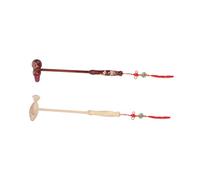 TOBBOMEY 2 piezas Martillo de Masaje de Madera para Percusión Corporal Herramienta Relajante para Masaje de Espalda y Rostro con Cabeza Bolsa de Premium Regalo Práctico para Promover