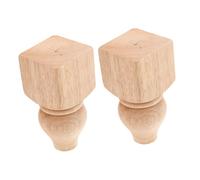 TOBBOMEY 2 Piezas Patas De Mesa De Madera Hechas Mano Patas De Repuesto para Muebles Sin Terminar Soporte para Otomana y Cómodas