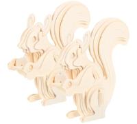 TOBBOMEY 2 Piezas Puzzle de Madera para Ensamblaje Manual de Ardilla Juguete Educativo Interactivo para Desarrollar Creatividad y Coordinación Visual-Espacial