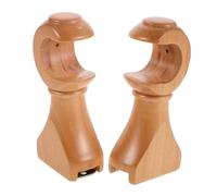 TOBBOMEY 2 Piezas Soportes de Madera para Barra de Cortina Soporte de Poste para Cortinas de Techo y Pared Base Fija para Barra Romana Instalación Doble para Control de Luz y Privacidad