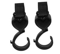 TOBBOMEY 2 Piezas Unidades Ganchos para Carrito Niña con Diseño Corazón Giratorios para Colgar Bolsas Resistentes para Compras y Accesorios Cochecito Niña