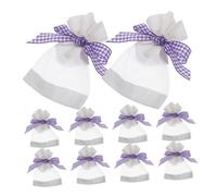 TOBBOMEY 20 Piezas Bolsas de Organza Pequeñas para Sachets Vacíos de Yute con Ventana Bolsas para Armarios Diseño Transpirable y Duradero para Ambientador