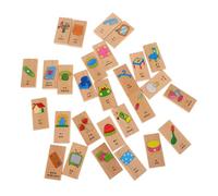 TOBBOMEY 28piezas Bloques De Madera Montessori para Niño Niña Dominó De Madera Educativo para Mejorar Habilidades Motoras y Cognitivas Juguete De Aprendizaje para Niño Niña Pequeños