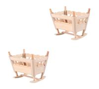 TOBBOMEY 2piezas Mueble Miniatura De Cuna De Madera para Casa De Muñecas Accesorios De Juguete Artesanales para Modelo Compacto y Creativo para La Imaginación Infantil
