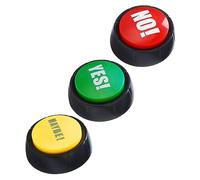 TOBBOMEY 3 Piezas Botones Electrónicos de Sonido para Mesa Juguetes Interactivos Yes No Maybe para Fiesta y Bromas Portátil y