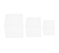 TOBBOMEY 3 Piezas Cajas de Acrílico Transparentes Cubos para Exhibición y Almacenamiento Apilables para Tartas Postres y Maquillaje Organizadores Versátiles para Hogar y Oficina
