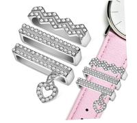 TOBBOMEY 3 piezas Dijes Colgantes para Correas de Reloj Anillos Decorativos Brillantes Accesorios de Bisutería para Mujeres y Niñas Compatible con Diversas Marcas y Estilos