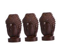 TOBBOMEY 3 Piezas Estatua Cabeza Buda Madera Tallada Decoración Artesanal Regalo Día Madre Figuras Budas Escritorio Hogar
