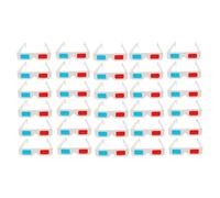 TOBBOMEY 30 Gafas de Cartón para Ver Películas 3D Lentes Anaglifo Rojo y Azul, Paquete Económico de Papel Desechable para Adultos en Cine y Vídeo