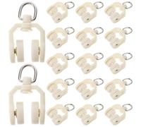 TOBBOMEY 30 Piezas Rodillos de Plástico para Cortinas Ruedas Silenciosas para Rieles Rectos y Curvos Accesorios Resistentes para Colgar Cortinas Ventanas Armarios y Oficinas