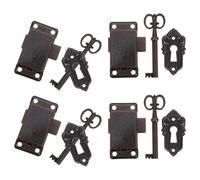 TOBBOMEY 4 Juegos de Cerraduras para Muebles Vintage 54X28 MM Hierro Rojo Antiguo con Llave Cerraduras Decorativas para Armarios Cajones y Tocadores Herrajes Hogar y Almacenamiento