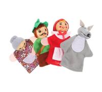 TOBBOMEY 4 Piezas Dedo Madera Animales Muñecos Juguetes Dedos para Cuentos Interactivos Regalo Educativo