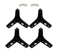 TOBBOMEY 4 Piezas Patas de Muebles Triangulares Metálicas Negras Mate de 10 CM, 4 Piezas Tornillos, Patas para Sofá, Mesa Auxiliar, Armario y Silla, Soporte Resistente para Muebles de Sala
